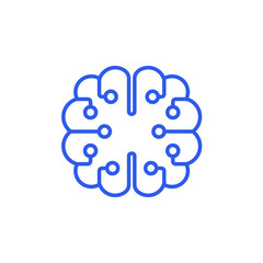 Brain artificial intelligence vector icon