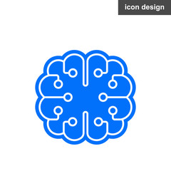 Brain artificial intelligence vector icon