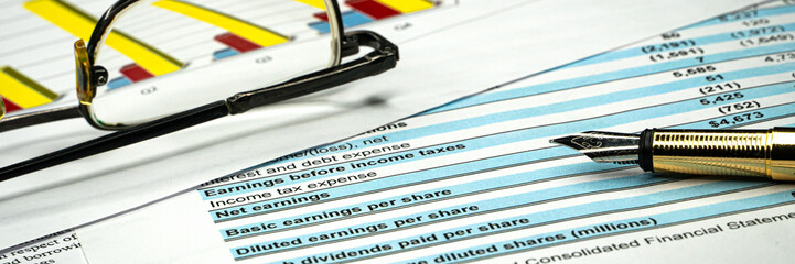 financial budget statement read and check the number for analysis invest stock