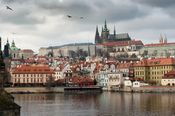 View of Prague across river