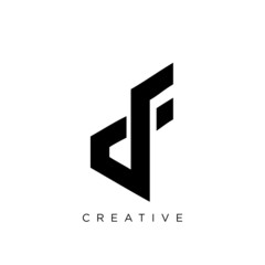 df or fd logo design vector icon