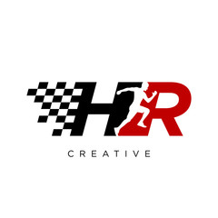 hr run logo design vector icon