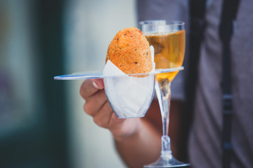 Bolinhos de Bacalhau – Portugal’s Popular Fried Cod Fish Cakes, process of cooking fried cod fish cakes, streets of Porto, Norte region, Portugal