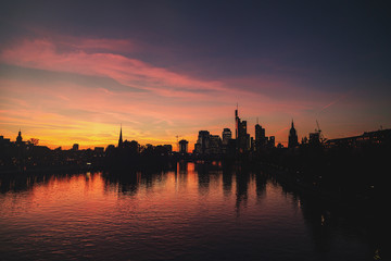 Fototapeta na wymiar Frankfurt am Main skyline at sunset