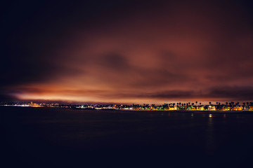 Santa Monica on a cloudy night