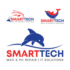 Dolphin, Fish Logo Vector Design Template