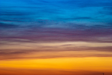 Naklejka na ściany i meble Panorama of beautiful colorful clouds in the sunset sky