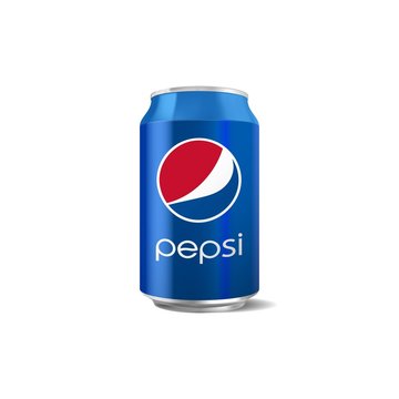 Vector illustration of Pepsi can isolated on white background for editorial use. Pepsi is a carbonated soft drink created and developed in 1893 by PepsiCo