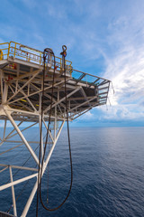 Helicopter deck with blue sky