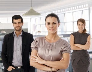 Mature businesswoman and colleagues in office