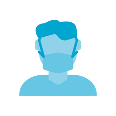 man with mouth mask, flat style icon