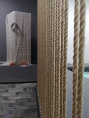 Vertical braided natural ropes in macro