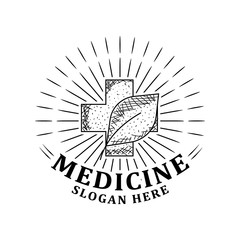 Vintage medicine logo template vector eps 10