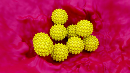 virus microscope new coronavirus viral infection 3D illustration