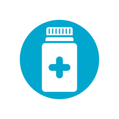 medicine bottle icon, block style icon