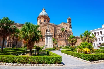 Foto op Plexiglas Palermo Kathedraal van Palermo in de stad Palermo, Sicilië, Italië