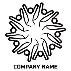 Happy teamwork people in black vector