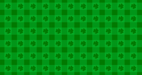 Patrick Day background with falling shamrock leaf pattern. For festive pub party. 3d render 3D illustration