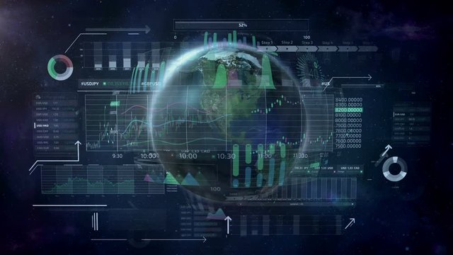 Animation on the subject of World exchange market and trading.