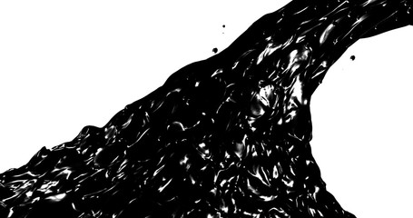 Abstract black flow . Oil Fluid texture. 3D rendering