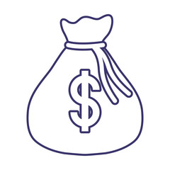 Isolated money dollar bag vector design