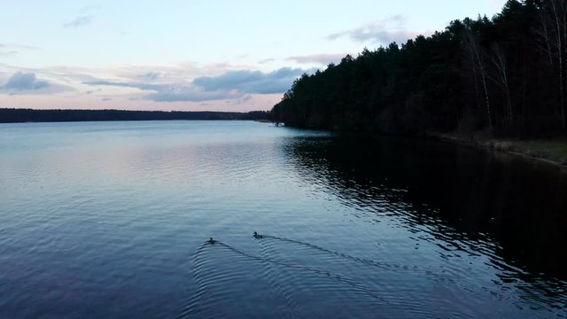 Drone video from white lake in Augustow.
