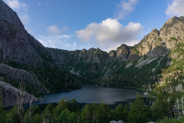 Naklejka na ściany i meble landscape with a lake in mountains