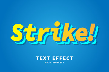 Strike yellow blue text effect