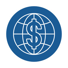 Isolated money dollar global sphere vector design