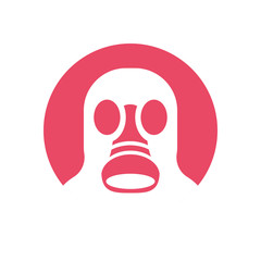 gas mask, block style icon