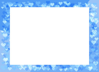 背景：ボード-ハート-フレーム-バレンタイン-母の日-プレゼント-青-ブルー