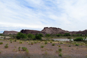Desert landscape of Argentine Patagonia - Route 40, stretch between Puerto Madryn and Esquel