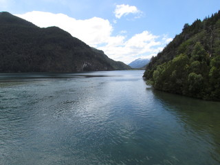 Los alerces national park - the water of countless lakes, streams and waterfalls comes from the melting of snow