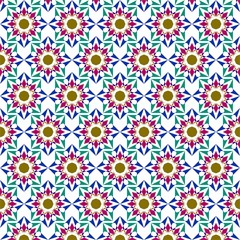 Colorful Seamless Pattern Flowers, Abstract, Illustrator Floral Pattern Wallpaper