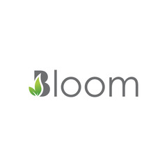 Bloom Lettering Typography logo design vector illustration
