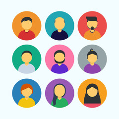 Group of icon avatar personal for website or application.