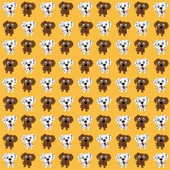 Dog or Puppy Pull Out His Tongue Cute Illustration, Cartoon Funny Character, Pattern Wallpaper