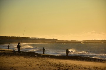 Early man catches the fish