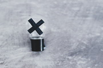 decision making,  bad idea rejected and crossed out shot at shallow depth of field edited with...