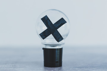 decision making,  bad idea rejected and crossed out shot at shallow depth of field edited with...