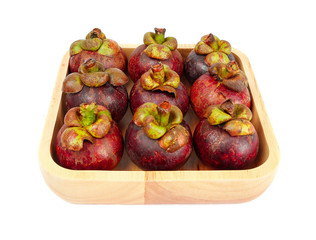 Fresh mangosteen isolated on white background.