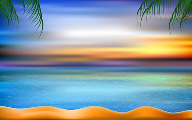 Fototapeta na wymiar landscape of the beach in sunset 
