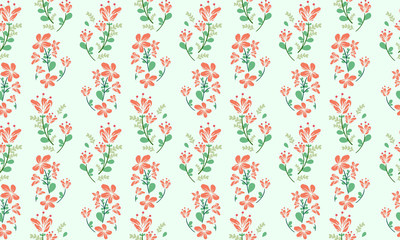 Cute spring floral pattern background, with seamless leaf and floral concept.