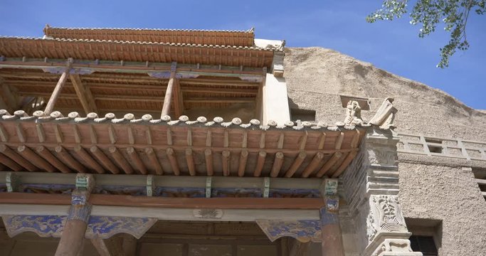 Ancient Buddhism architecture Dunhuang Mogao Grottoes in Gansu China