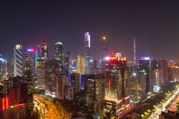 Fototapeta na wymiar Night view of Guangzhou, China