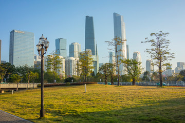 Guangzhou city skyline, China