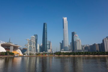 Fototapeta na wymiar Urban skyline of Zhujiang New Town, Guangzhou, China