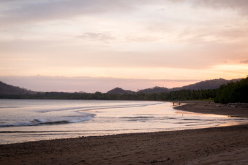 Sunset at Tambor Beach, in the Pacific of Costa Rica, next to the mouth of the Pochote River.
