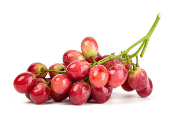 Fresh red grape isolated on white background.