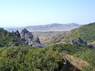 Fototapeta na wymiar Space landscapes of the Crimean mountains